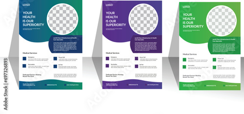 
medical flayer Design Corporate Healthcare pharmacy  or poster template design cove a4 flyer design template for print 2 color vector