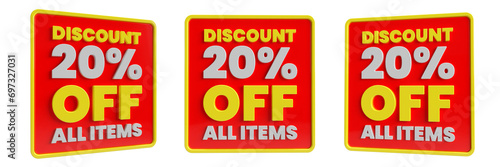 Discount 20  icon 3D