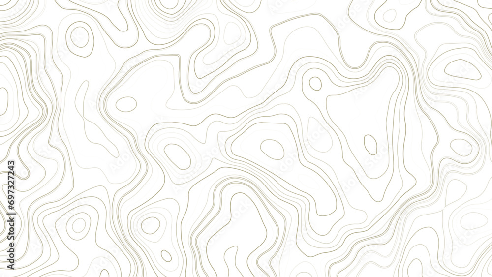 Topographic map background geographic line map with elevation assignments. Modern design with White background with topographic wavy pattern design. paper texture Imitation of a geographical map - obrazy, fototapety, plakaty 