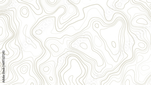 Topographic map background geographic line map with elevation assignments. Modern design with White background with topographic wavy pattern design. paper texture Imitation of a geographical map photo