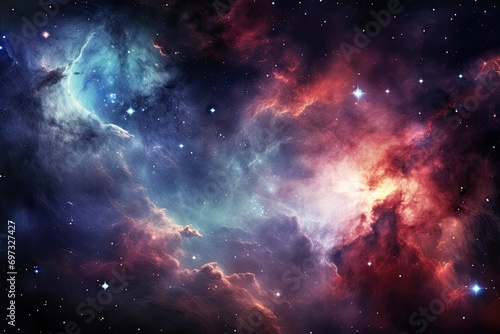 Planets and galaxy  science fiction wallpaper. Beauty of deep space  AI Generated