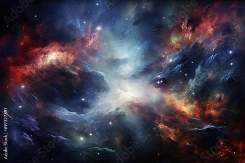 Stars of a planet and galaxy in a free space Elements of this image furnished by NASA, AI Generated