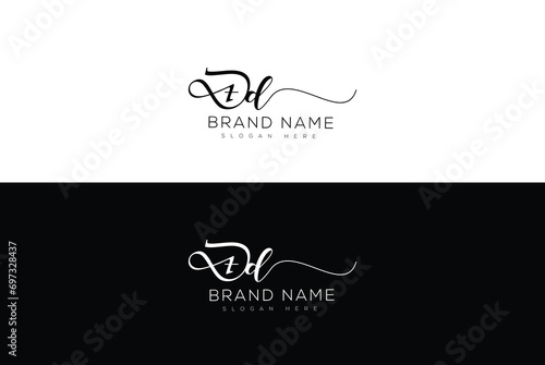 Ad initial handwriting signature logo design lettering