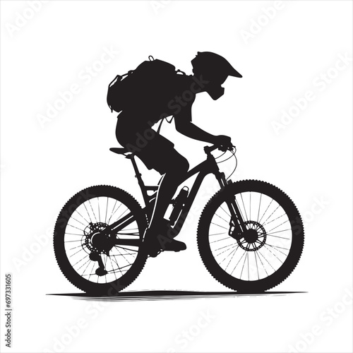 Coastal Cycling Path: Bicyclist Silhouette along Seashore, Scenic Ocean Ride - Cycle Silhouette 