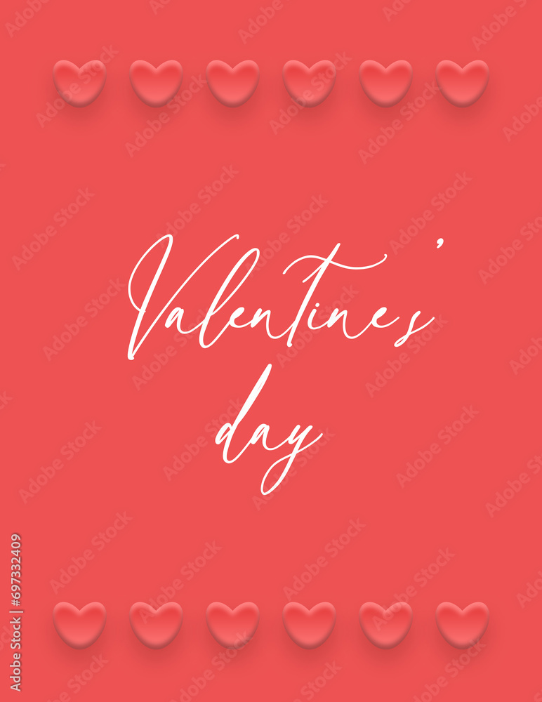 Valentine’s Day greeting card with hearts. Valentine's day design. Holiday banner, web poster, flyer, stylish brochure, greeting card, cover. Romantic background