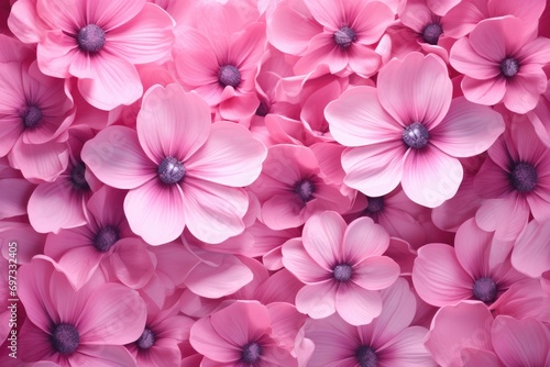 Pink flowers background. Top view of pink flowers background. Pink flowers background  Create a beautiful pink flowers background  AI Generated