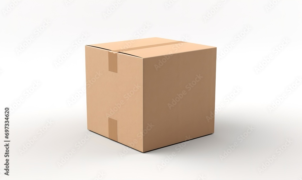 cardboard box isolated on white background. generative AI cardboard box isolated on white background. generative AI