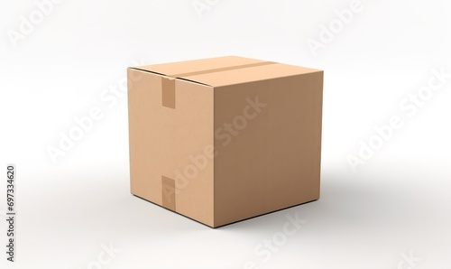 cardboard box isolated on white background. generative AI © original logo