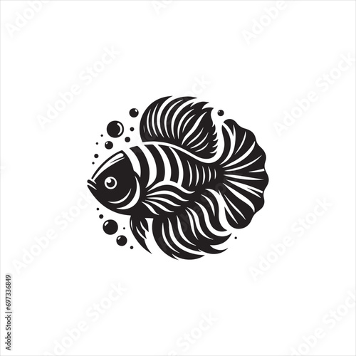 Liquid Serenade: Graceful Fish Silhouette, a Ballet of Shadows in the Subtle Depths Below
