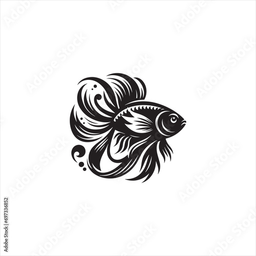 Subdued Shadows: Ethereal Fish Silhouette, a Dance of Fins in the Profound Oceanic Abyss
