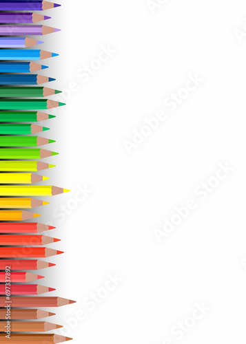 Back to school vector design. Back to school text in multicolor background with color pencil palette elements for educational art tools and creative activity. Vector illustration. Banner for school.