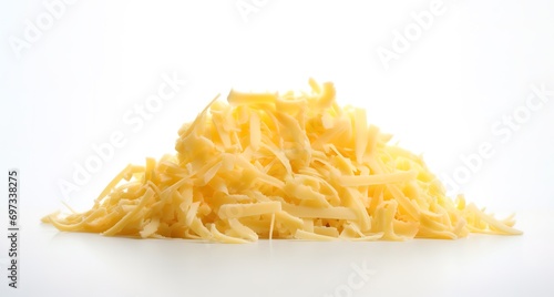 best grated cheese on white background. generative AI