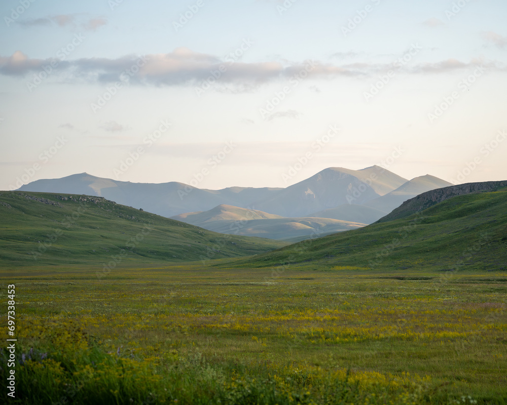 mountains in the morning