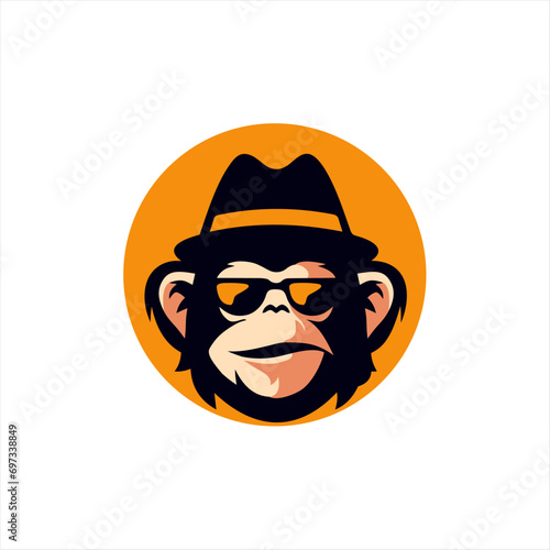 Photography Monkey mascot logo vector