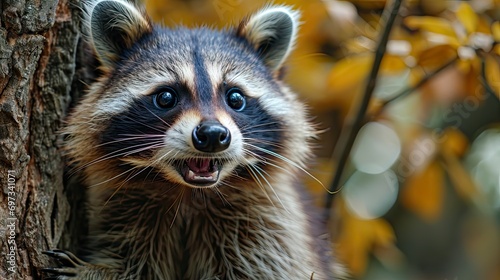 Funny Surprised Raccoon, Comic background, Background Banner