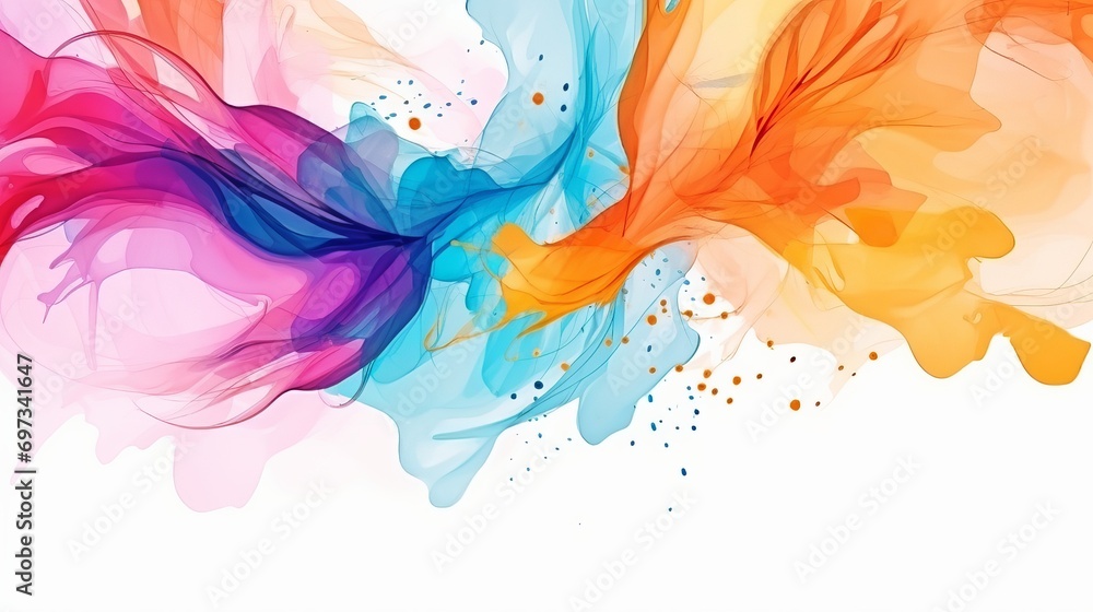 A composition that is filled with watercolor brushstrokes and has a vibrant color palette. A composition that is filled with watercolor brushstrokes and has a vibrant color palette.