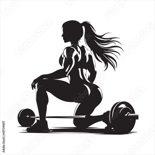 Gym Woman Silhouette: Fitness Journey Illustrated through Inspirational Silhouettes, Reflecting the Beauty of Active Lifestyles - Silhouette of Fitness
