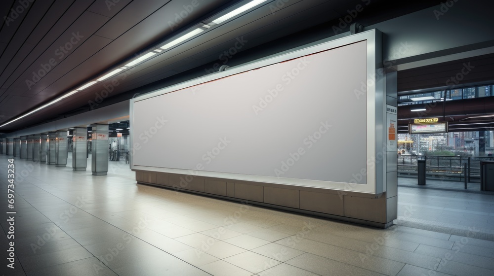 A blank billboard on the public area, a blank billboard with copy space for text or content, mockup of a blank billboard in a big city. A blank billboard on the public area, a blank billboard with copy space for text or content, mockup of a blank billboard in a big city.