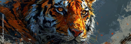 Row Wild Face Life Tiger Pet, Comic background, Background Banner