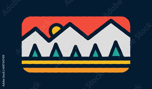 Adventure Camp vector design for badge patch t shirt design sticker and other