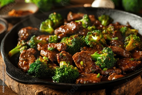 Sliced Beef and Broccoli Stir-Fry - A Fast and Flavorful Culinary Adventure, Bringing the Irresistible Aromas of Asian Cuisine Straight to Your Table