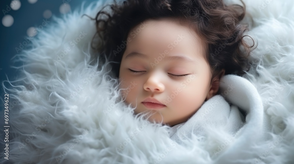 Close Portrait Adorable Newborn Baby Infant, Background HD For Designer