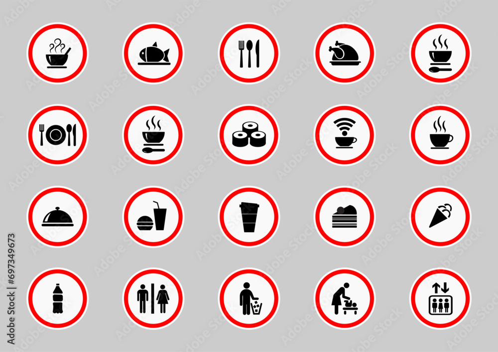 Food icons set, vector illustration Food icons set, vector illustration