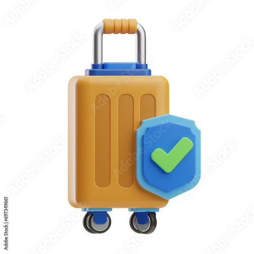Insurance Object Travel Insurance 3D Illustration