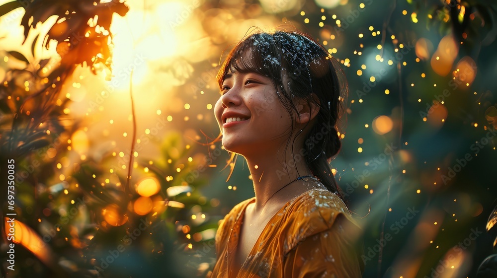 Happy Asian Girl Wake Show, Background HD For Designer Happy Asian Girl Wake Show, Background HD For Designer