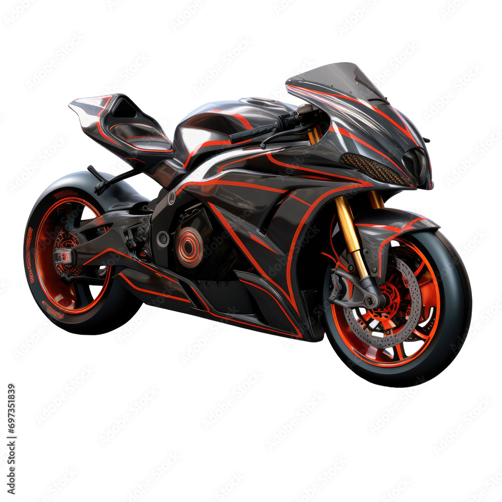 Super bike isolated on white or transparent background