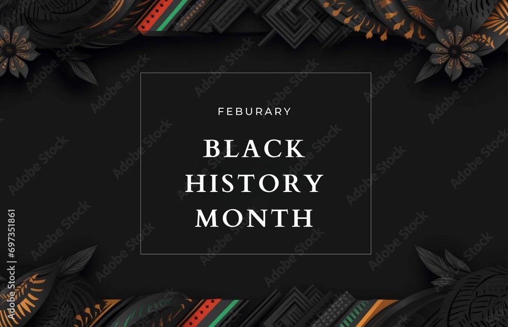Black history month background template generative ai - obrazy, fototapety, plakaty 