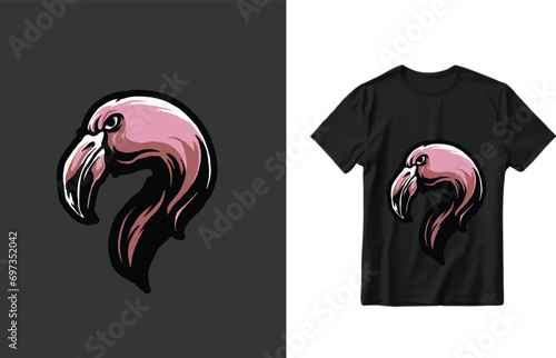 flamingo mascot vector t-shirt design.Vintage t-shirt print and apparel design with stylish vector design.
