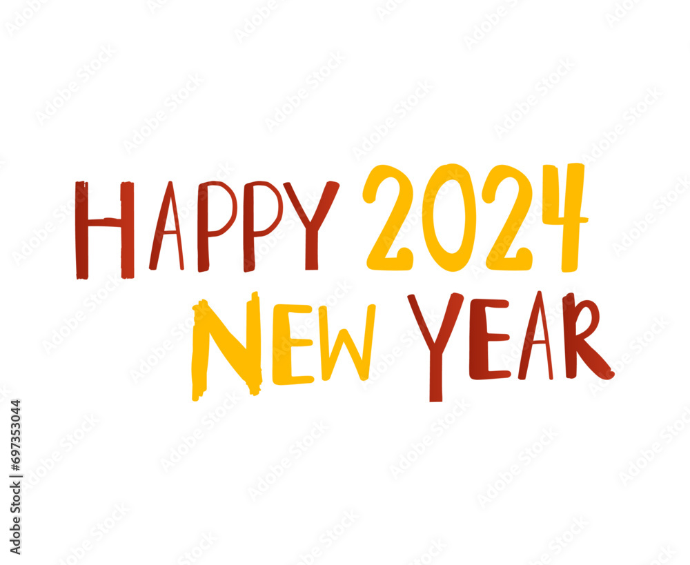 Happy New Year 2024 Abstract Red And Yellow Graphic Design Vector Logo Symbol Illustration Happy New Year 2024 Abstract Red And Yellow Graphic Design Vector Logo Symbol Illustration