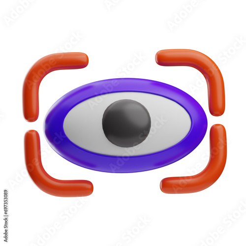 Security Object Retinal Scanner 3D Illustration photo