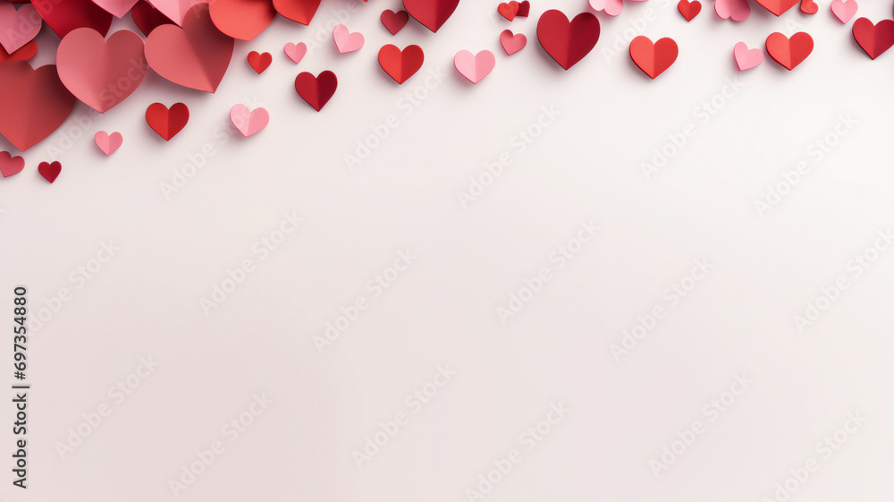 A vibrant display of love and passion, as red and pink hearts fill the frame in celebration of valentine's day A vibrant display of love and passion, as red and pink hearts fill the frame in celebration of valentine's day