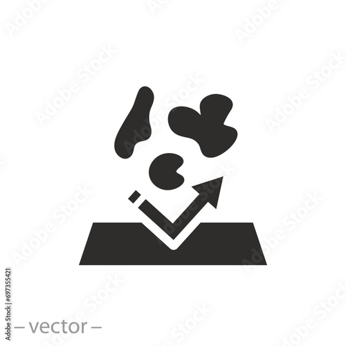 stain resistance on surface flat icon, protect covering from contamination,  vector illustration