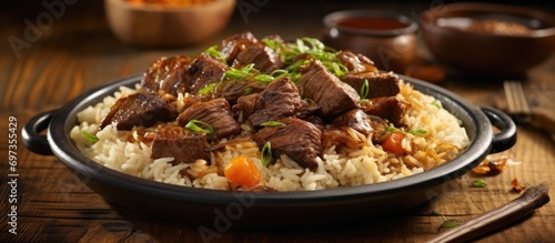 Meat and rice dish photo
