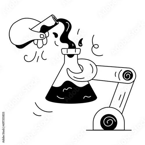 Download hand drawn illustration of automated lab 
