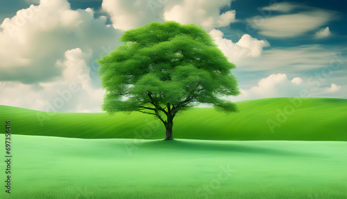 green tree on the meadow