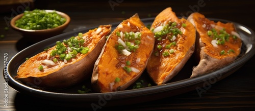 Refer to a Japanese term for a dish known as  Yakiimo   which resembles a baked sweet potato.