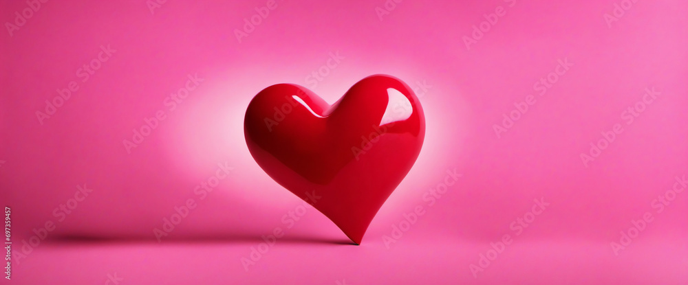 Valentine heart on pink background