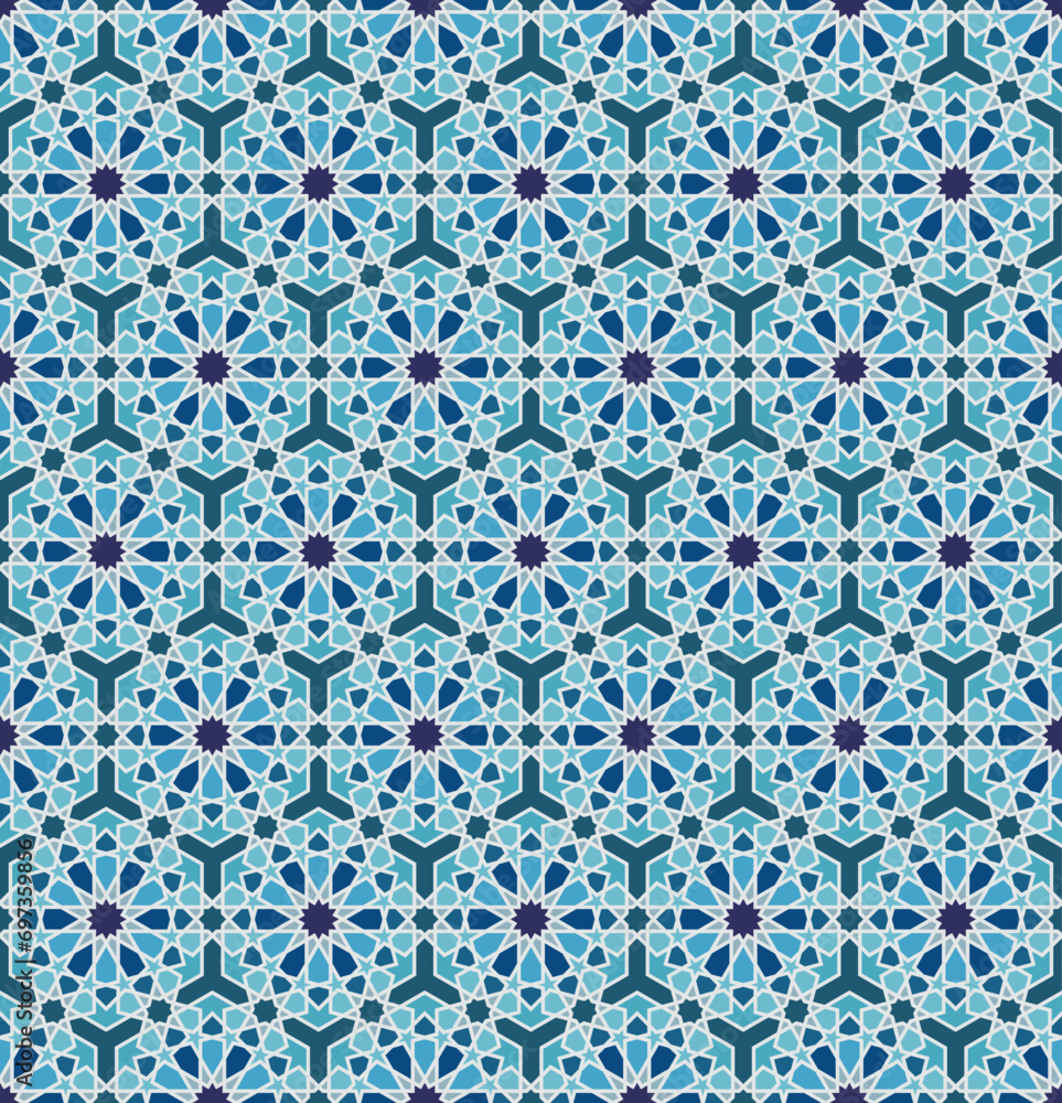 Blue Seamless Arabic Islamic Moroccan Pattern Blue Seamless Arabic Islamic Moroccan Pattern