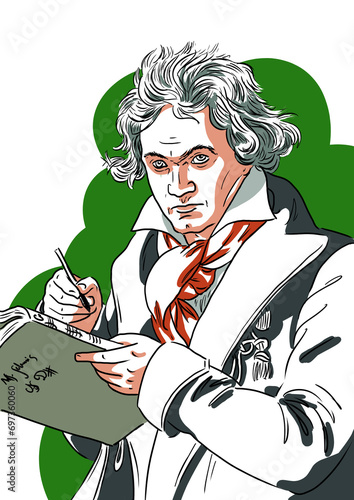 Beethoven, Ludwig van 1770-1827, based on Joseph Karl Stieler's painting, 1819-1820	 photo