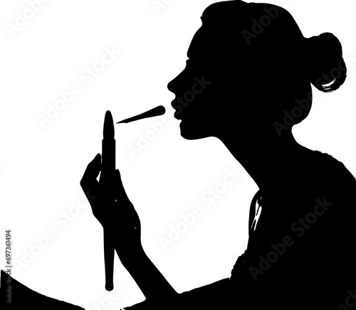 silhouette of a person with a cigarette.
