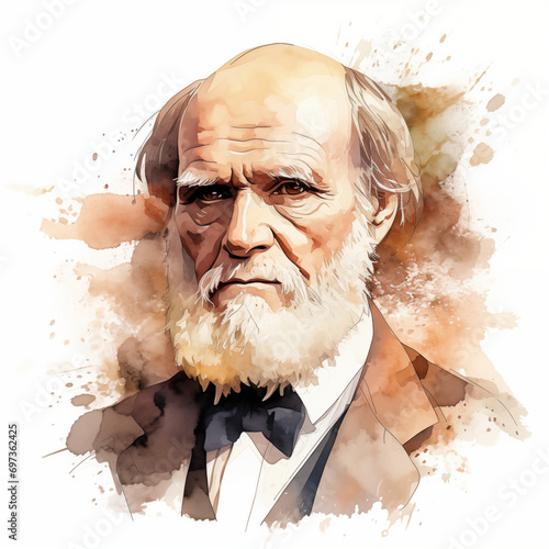 Reconstitution of Charles Darwin’s portrait, ia generated