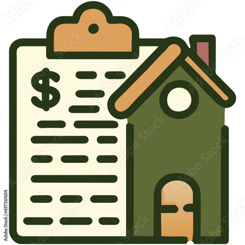 Property deed. vektor icon illustation