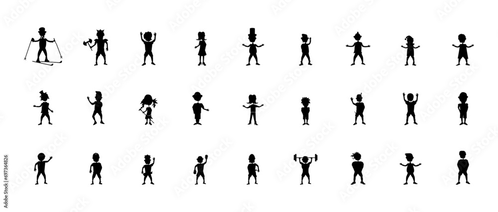 collection of silhouettes concept, editable vector file