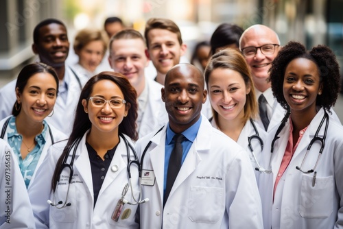Group portrait of a diverse team of healthcare professionals