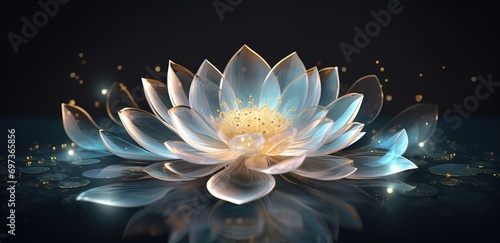 Illustration of a beautiful blooming lotus flower