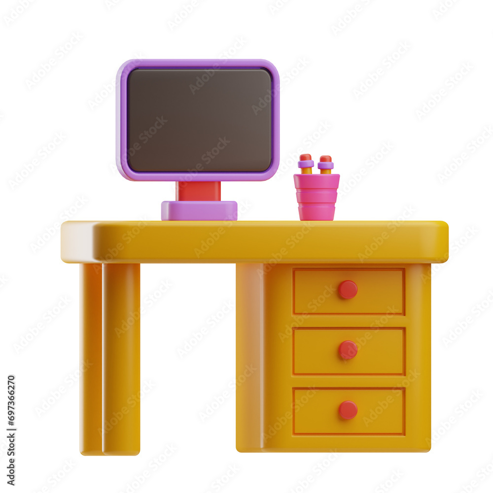 Team Work Object Workplace 3D Illustration Team Work Object Workplace 3D Illustration